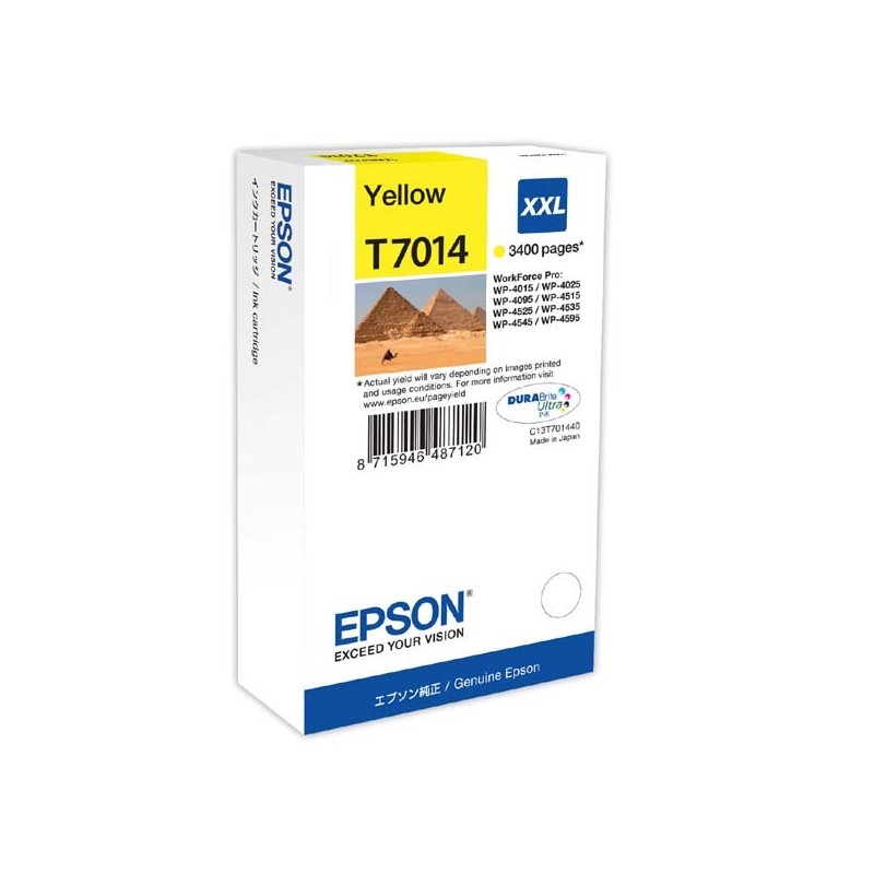 Epson oryginalny ink / tusz C13T70144010, XXL, yellow, 3400s, Epson WorkForce Pro WP4000, 4500 series - 1