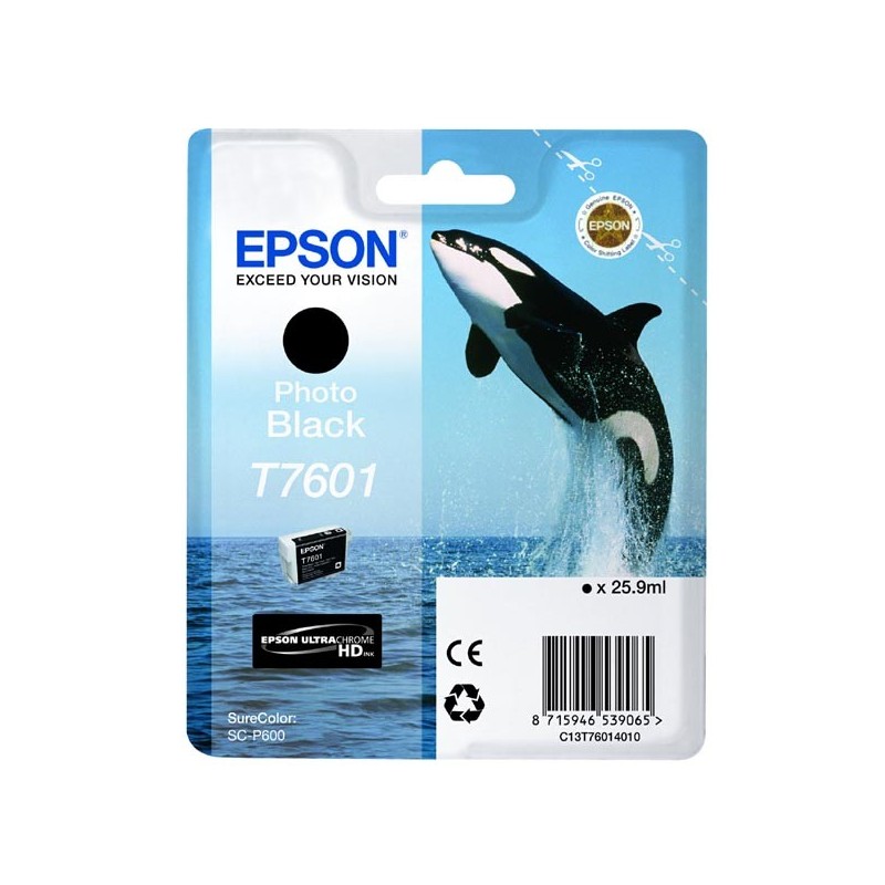 Epson oryginalny ink / tusz C13T76014010, T7601, photo black, 25,9ml, 1szt, Epson SureColor SC-P600 - 1
