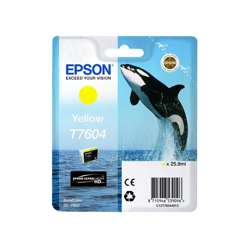 Epson oryginalny ink / tusz C13T76044010, T7604, yellow, 25,9ml, 1szt, Epson SureColor SC-P600 - 1