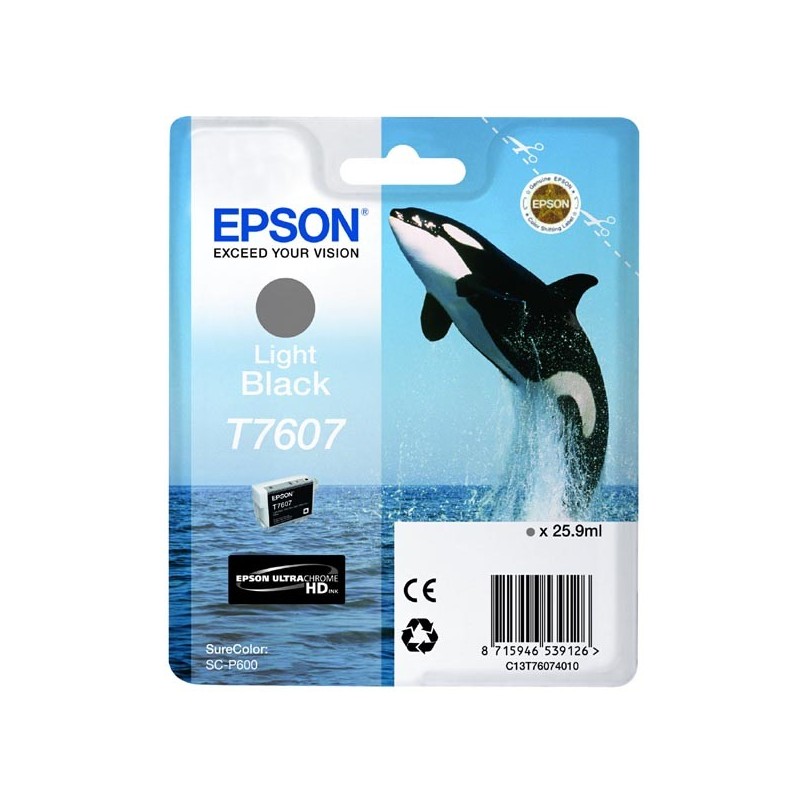 Epson oryginalny ink / tusz C13T76074010, T7607, light black, 25,9ml, 1szt, Epson SureColor SC-P600 - 1