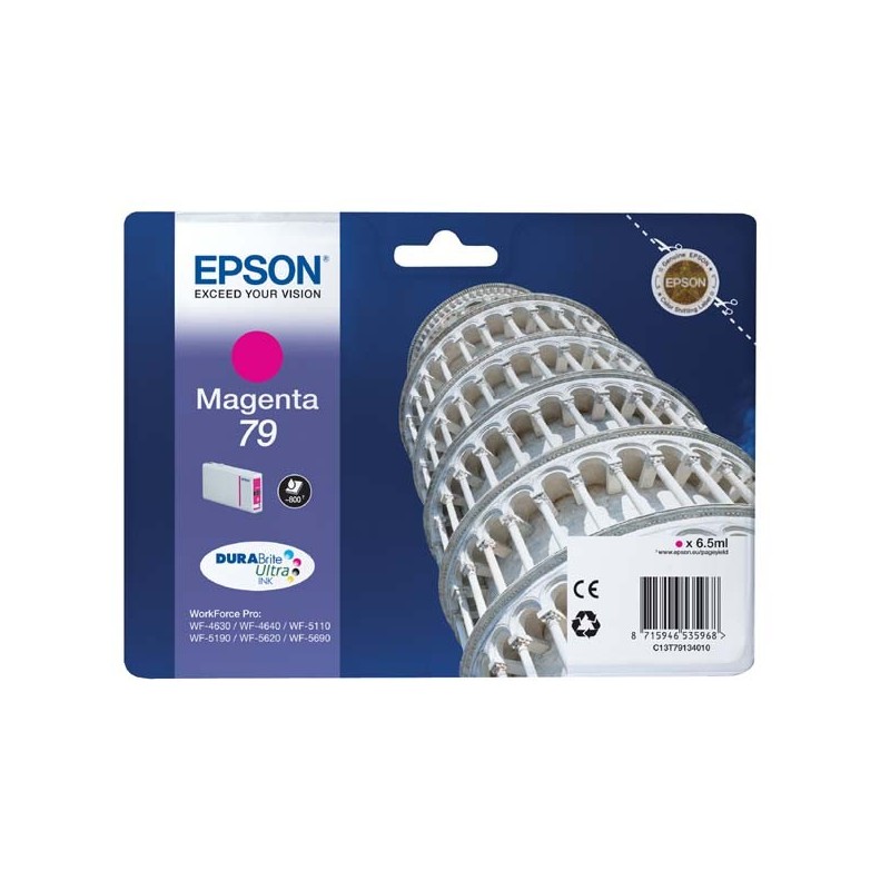 Epson oryginalny ink / tusz C13T79134010, 79, L, magenta, 800s, 7ml, 1szt, Epson WorkForce Pro WF-5620DWF, WF-5110DW, WF-5690DWF