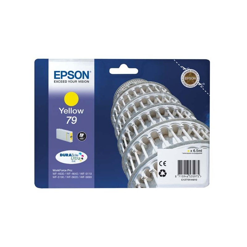 Epson oryginalny ink / tusz C13T79144010, 79, L, yellow, 800s, 7ml, 1szt, Epson WorkForce Pro WF-5620DWF, WF-5110DW, WF-5690DWF 