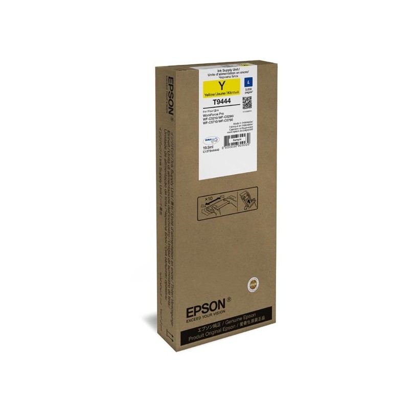 Epson oryginalny ink / tusz C13T944440, yellow, 3000s, 1x19.9ml, Epson WF-C5210, C5290, C5710, C5790 - 1