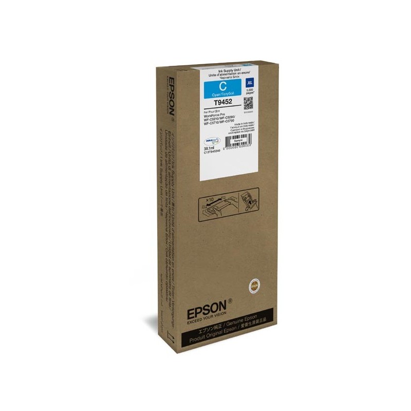 Epson oryginalny ink / tusz C13T945240, cyan, 5000s, 1x38.1ml, Epson WF-C5210, C5290, C5710, C5790 - 1