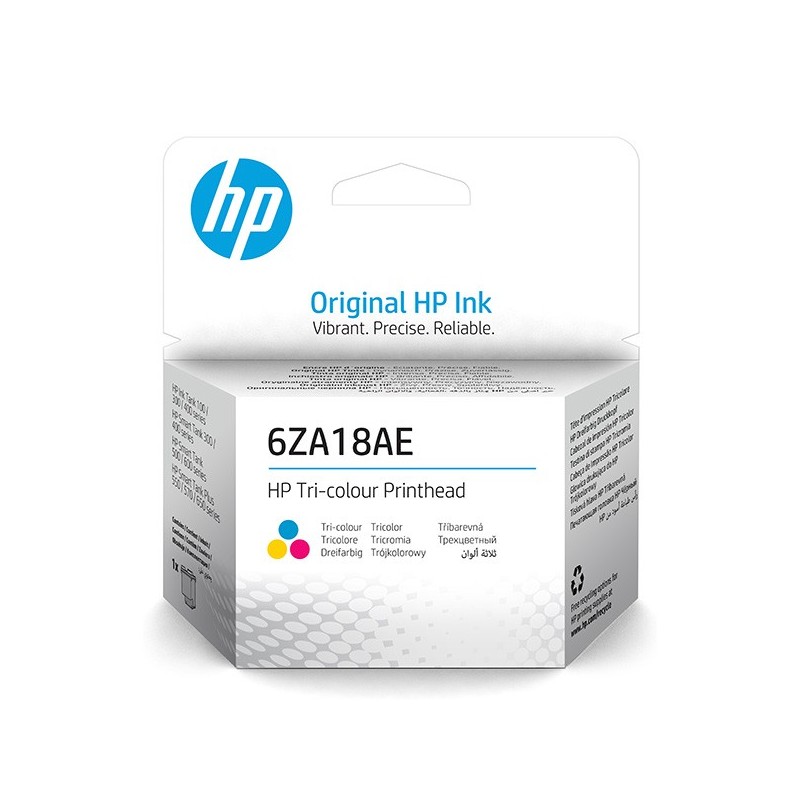 HP oryginalny głowica drukująca 6ZA18AE, Tri-color, HP Smart Tank 500, 515, 530, 615 AiO - 1