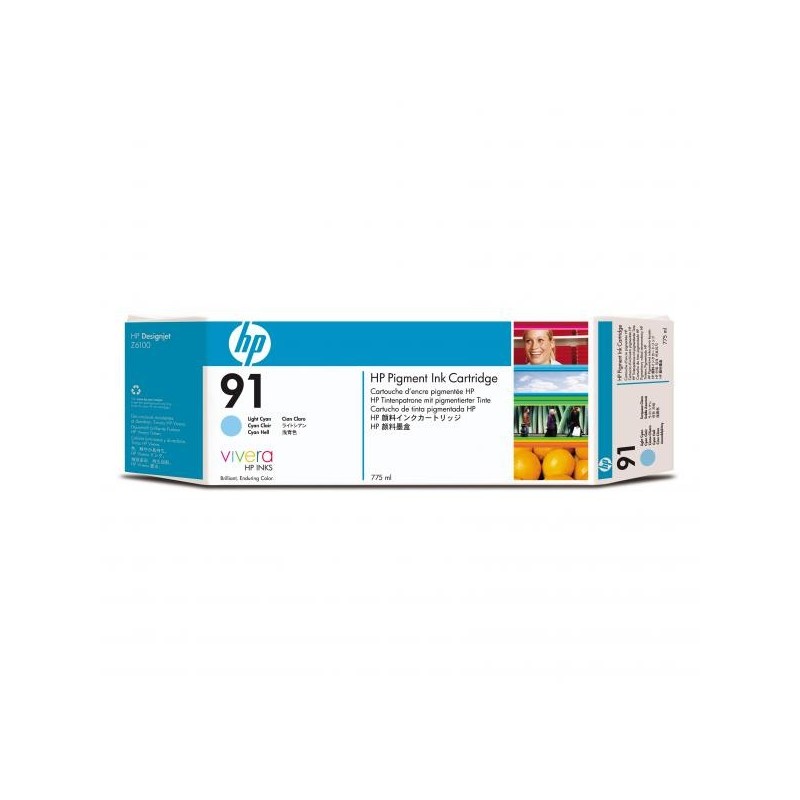 HP oryginalny ink / tusz C9470A, HP 91, light cyan, 775ml, HP Designjet Z6100 - 1