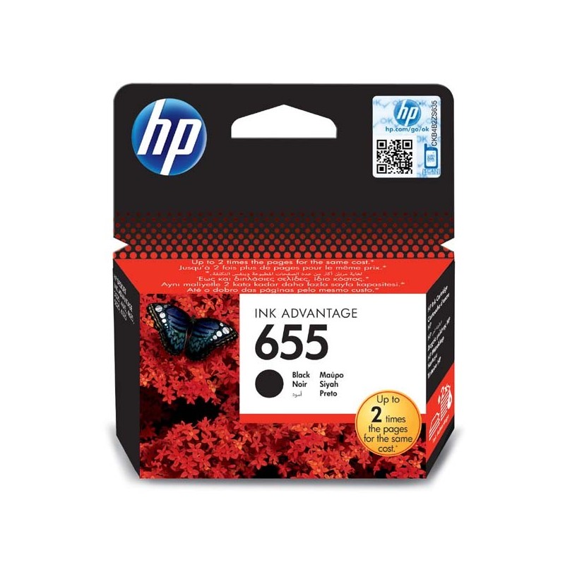HP oryginalny ink / tusz CZ109AE, HP 655, black, 550s, HP Deskjet Ink Advantage 3525, 5525, 6525, 4615 e-AiO - 1