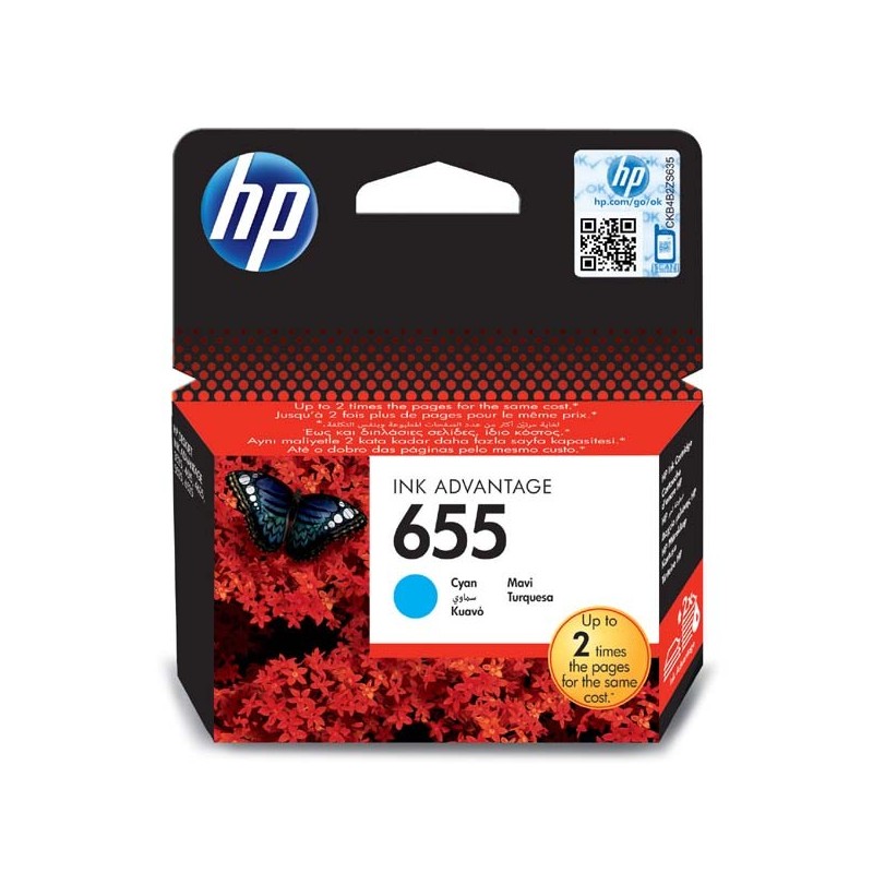 HP oryginalny ink / tusz CZ110AE, HP 655, cyan, 600s, HP Deskjet Ink Advantage 3525, 5525, 6525, 4615 e-AiO - 1