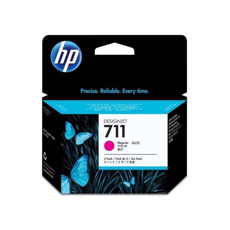 HP oryginalny ink / tusz CZ135A, HP 711, magenta, 3x29ml, 3szt, HP DesignJet T120, T520 - 1