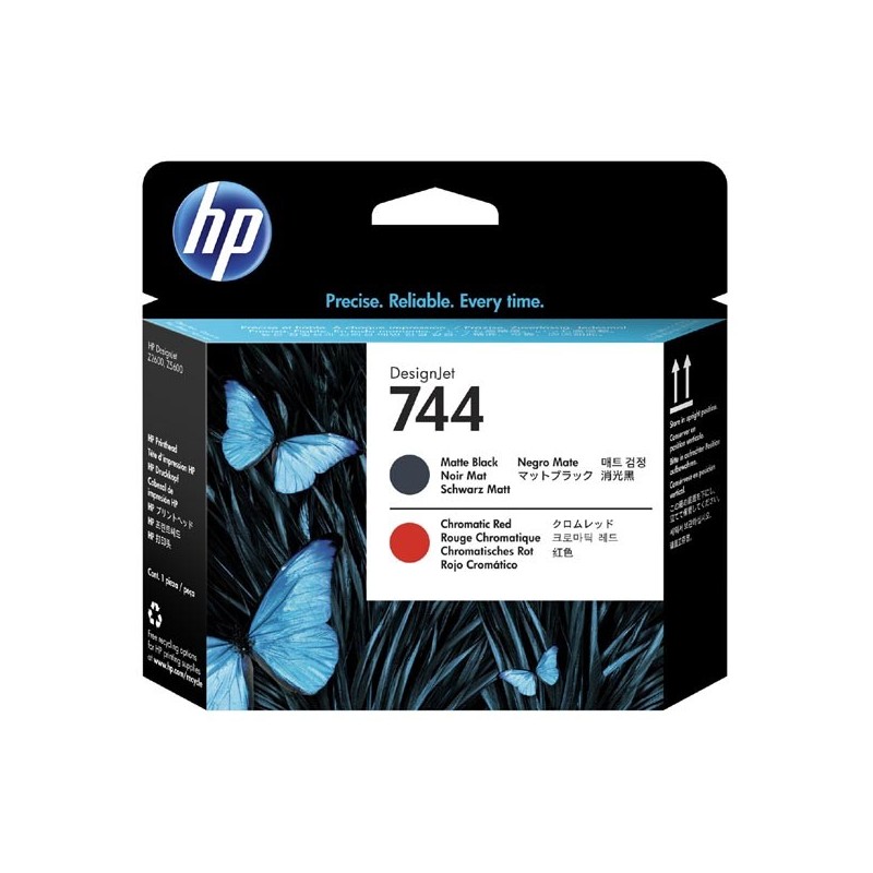 HP oryginalny głowica drukująca F9J88A, HP 744, matte black/chromatic red, HP DesignJet Z5600, DesignJet HD Pro MFP - 1