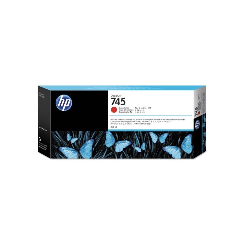 HP oryginalny ink / tusz F9K06A, HP 745, chromatic red, 300ml, HP DesignJet HD Pro MFP, DesignJet Z2600, Z5600 - 1