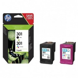 HP oryginalny ink / tusz N9J72AE, black/color, 190/165s, HP 301, HP 2-pack Deskjet 1510, 3055A, Officejet 2622 - 3