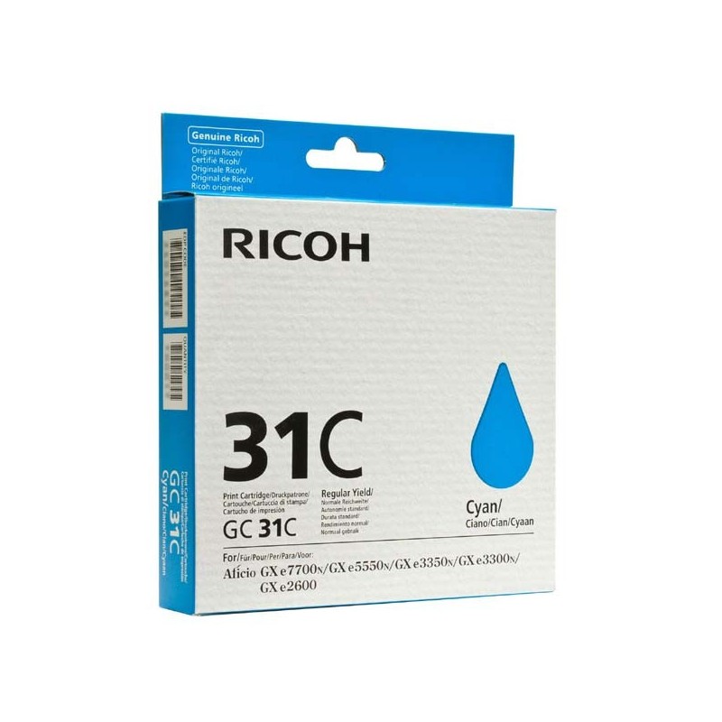 Ricoh oryginalny wkład żelowy 405689, cyan, typ GC 31C, Ricoh GXe2600/GXe3000N/GXe3300N/GXe3350N - 1