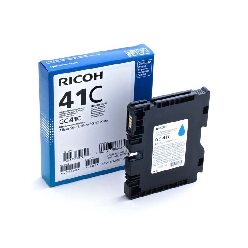 Ricoh oryginalny wkład żelowy 405762, cyan, 2200s, GC41HC, Ricoh AFICIO SG 2110N, 3110DN, 3110DNW - 1