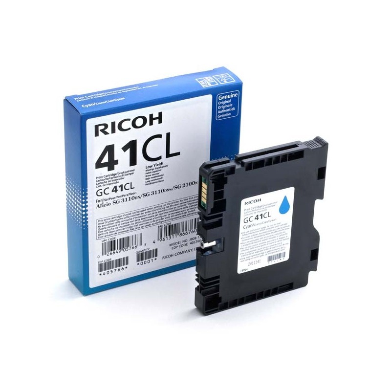Ricoh oryginalny wkład żelowy 405766, cyan, 600s, GC41C, Ricoh AFICIO SG 2100N - 1