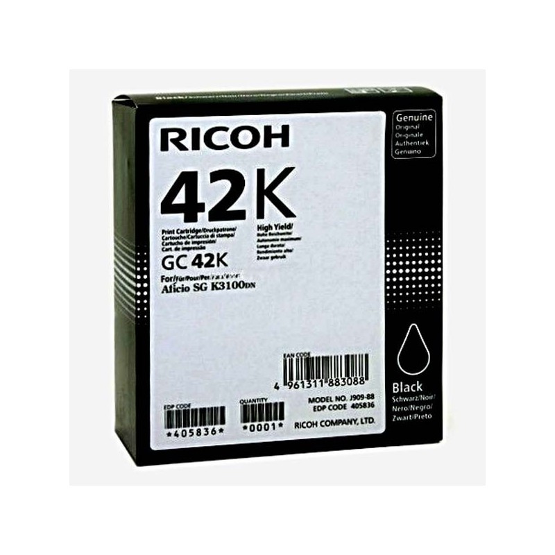 Ricoh oryginalny wkład żelowy 405836, black, 10000s, GC 42K, Ricoh SG K3100DN, Aficio SG K3100DN - 1