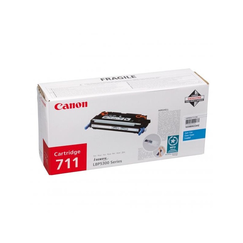 Canon oryginalny toner CRG711, cyan, 6000s, 1659B002, Canon LBP-5300, O - 1