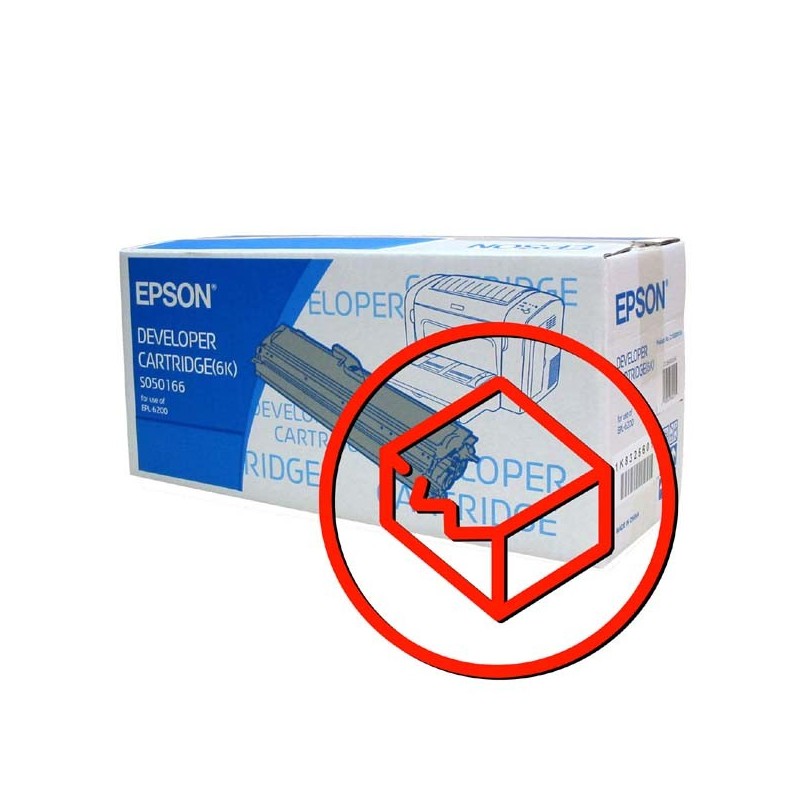Epson oryginalny toner C13S050166, black, 6000s, uszkodzone opakowanie typ B, Epson EPL-6200, 6200N, O - 1