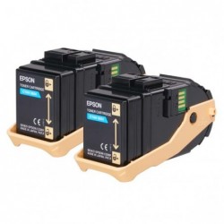 Epson oryginalny toner C13S050608, cyan, 15000s, Epson Aculaser C9300N, dual pack, O - 1
