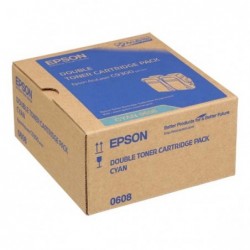 Epson oryginalny toner C13S050608, cyan, 15000s, Epson Aculaser C9300N, dual pack, O - 2