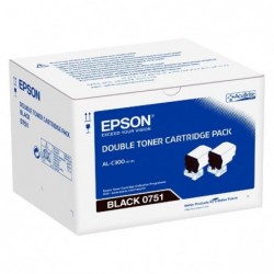 Epson oryginalny toner C13S050751, black, 14600 (2x7300)s, Epson WorkForce AL-C300N, O - 1