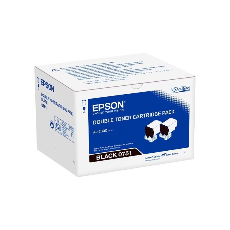 Epson oryginalny toner C13S050751, black, 14600 (2x7300)s, Epson WorkForce AL-C300N, O - 1