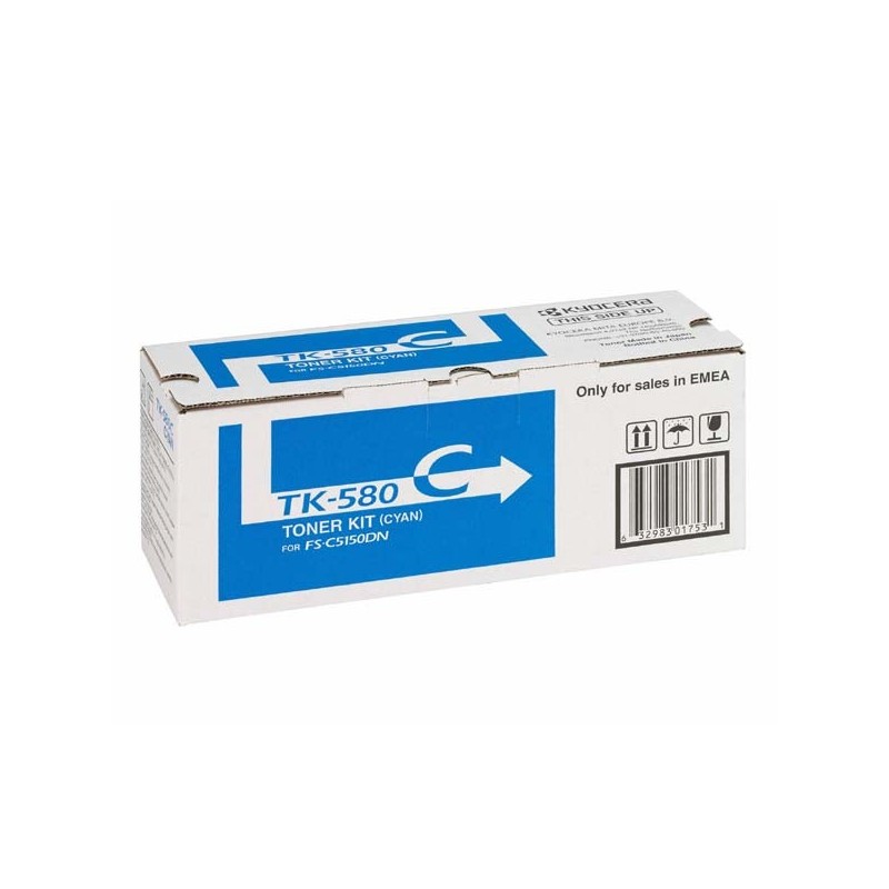 Kyocera oryginalny toner TK580C, cyan, 2800s, 1T02KTCNL0, Kyocera FS- C5150DN, O - 1