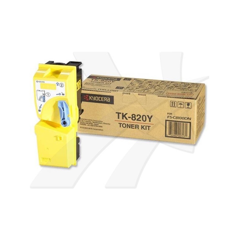Kyocera oryginalny toner TK820Y, yellow, 7000s, 1T02HPAEU, Kyocera FS-C 8100DN, O - 1