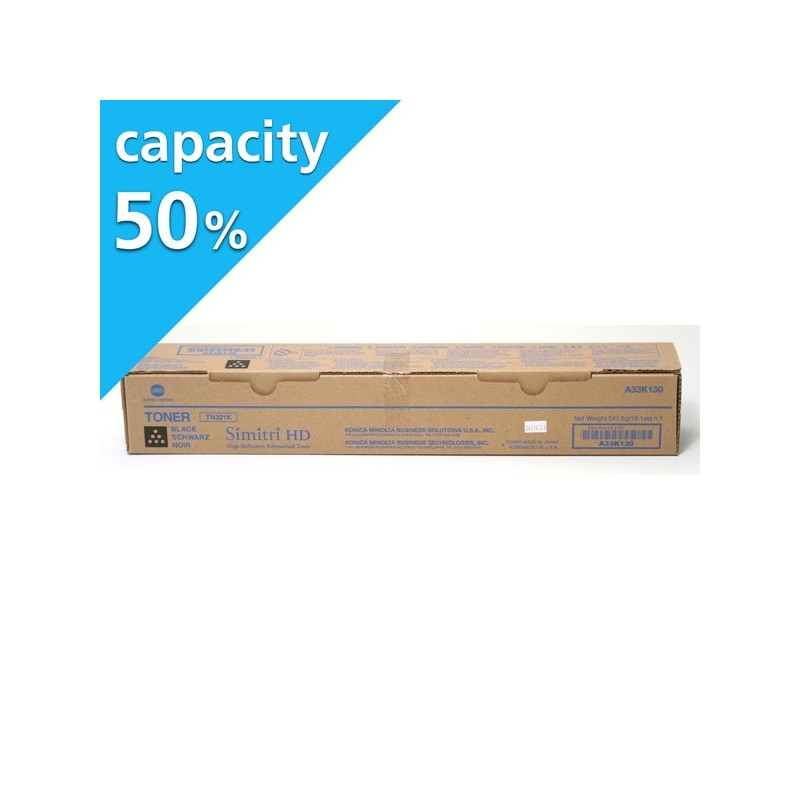 Konica Minolta oryginalny toner TN321K, black, 13500s, A33K15G, Połowa pojemności, Konica Minolta Bizhub C224, C284, C364, O - 1