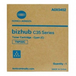 Konica Minolta oryginalny toner A0X5452, cyan, 6000s, TNP22C, Konica Minolta Bizhub C35, P, O - 1
