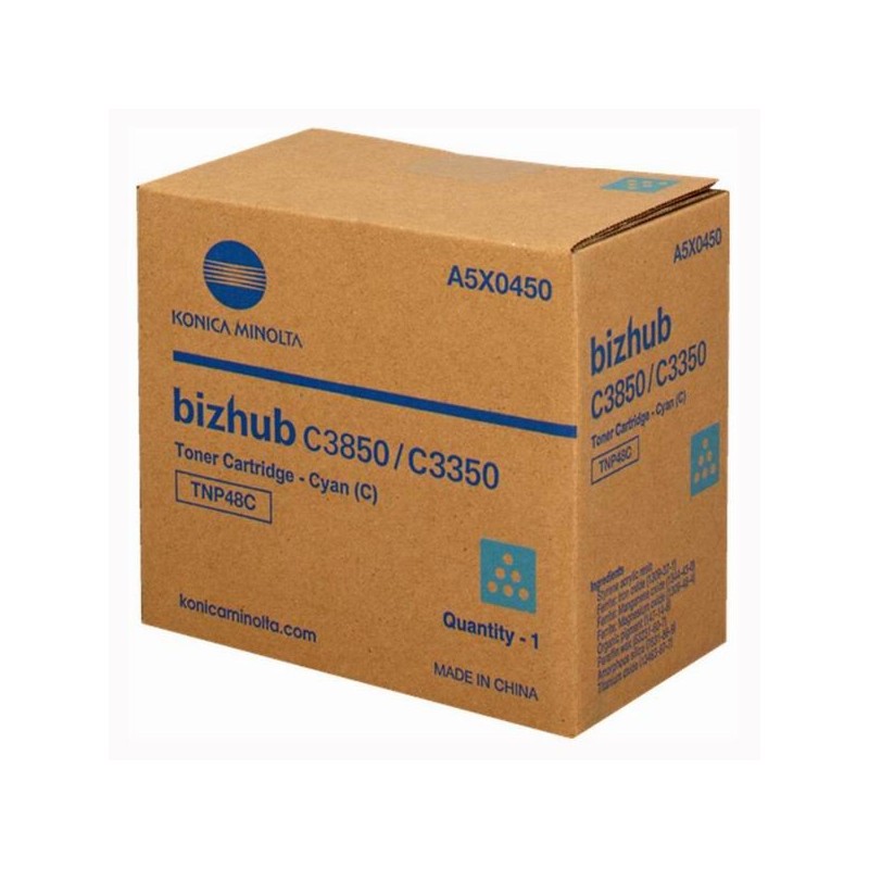 Konica Minolta oryginalny toner A5X0450, cyan, 10000s, TNP48C, Konica Minolta Bizhub C3350, C3850, O - 1