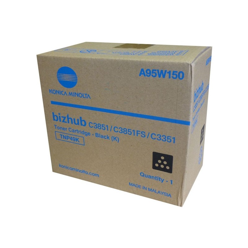 Konica Minolta oryginalny toner A95W150, black, 13000s, TNP-49K, Konica Minolta Bizhub C3351, Bizhub C3851, Bizhub C3851FS, O - 