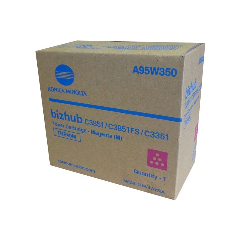 Konica Minolta oryginalny toner A95W350, magenta, 12000s, TNP-49M, Konica Minolta Bizhub C3351, Bizhub C3851, Bizhub C3851FS, O 