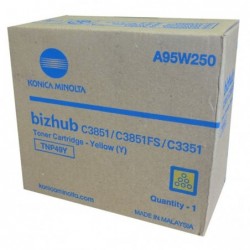 Konica Minolta oryginalny toner A95W250, yellow, 12000s, TNP-49Y, Konica Minolta Bizhub C3351, Bizhub C3851, Bizhub C3851FS, O -