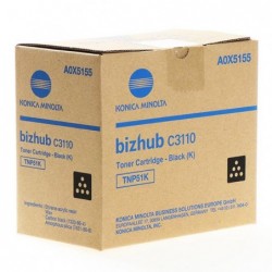 Konica Minolta oryginalny toner A0X5155, black, 5000s, TNP-51K, Konica Minolta Bizhub C3110, O - 1