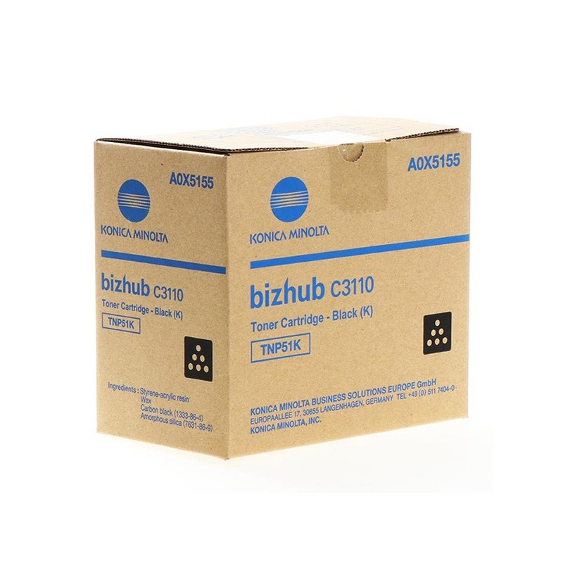Konica Minolta oryginalny toner A0X5155, black, 5000s, TNP-51K, Konica Minolta Bizhub C3110, O - 1