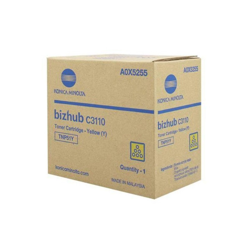 Konica Minolta oryginalny toner A0X5255, yellow, 5000s, TNP-51Y, Konica Minolta Bizhub C3110, O - 1
