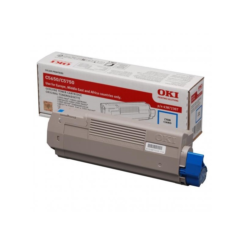 OKI oryginalny toner 43872307, cyan, 2000s, OKI C5650, 5750, O - 1