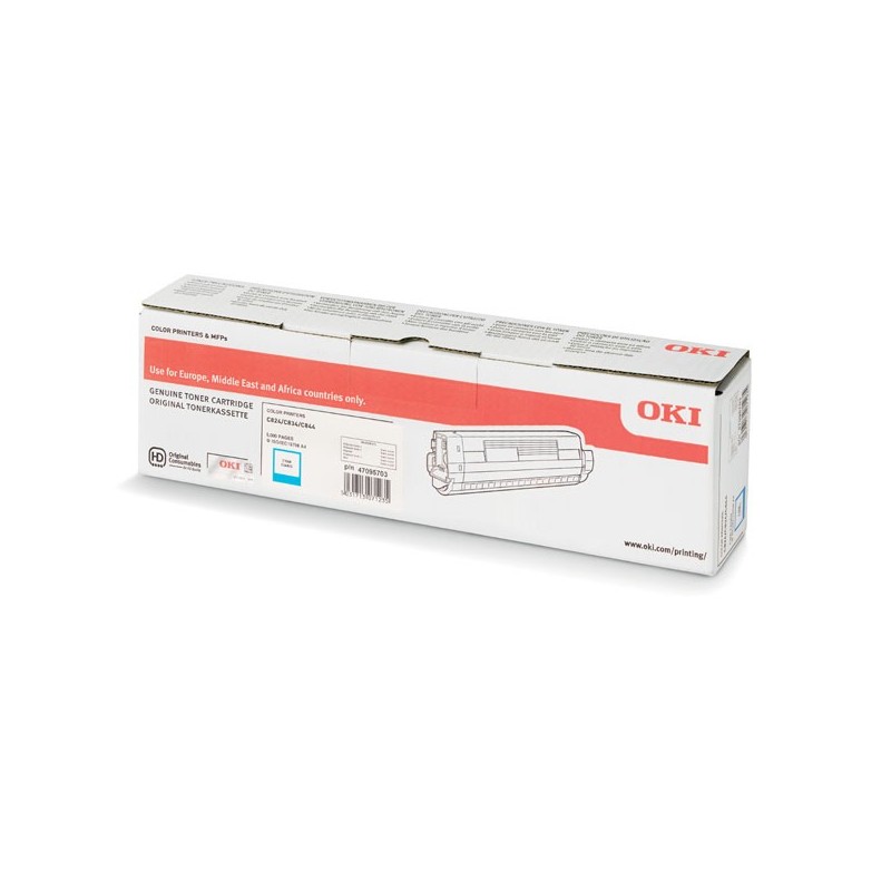 OKI oryginalny toner 47095703, cyan, 5000s, OKI C824, 834, 844, O - 1