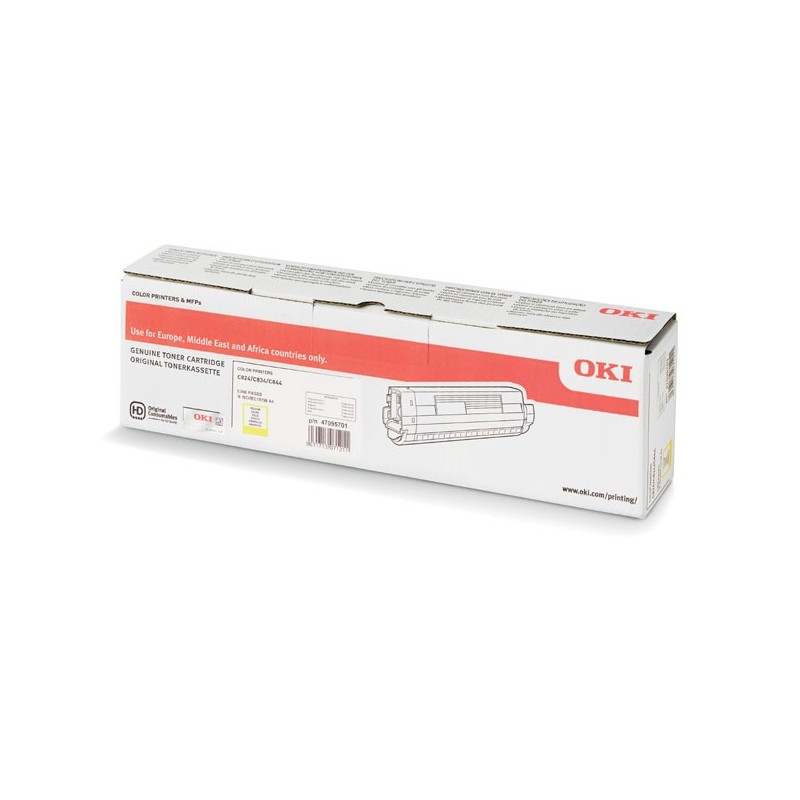 OKI oryginalny toner 47095701, yellow, 5000s, OKI C824, 834, 844, O - 1