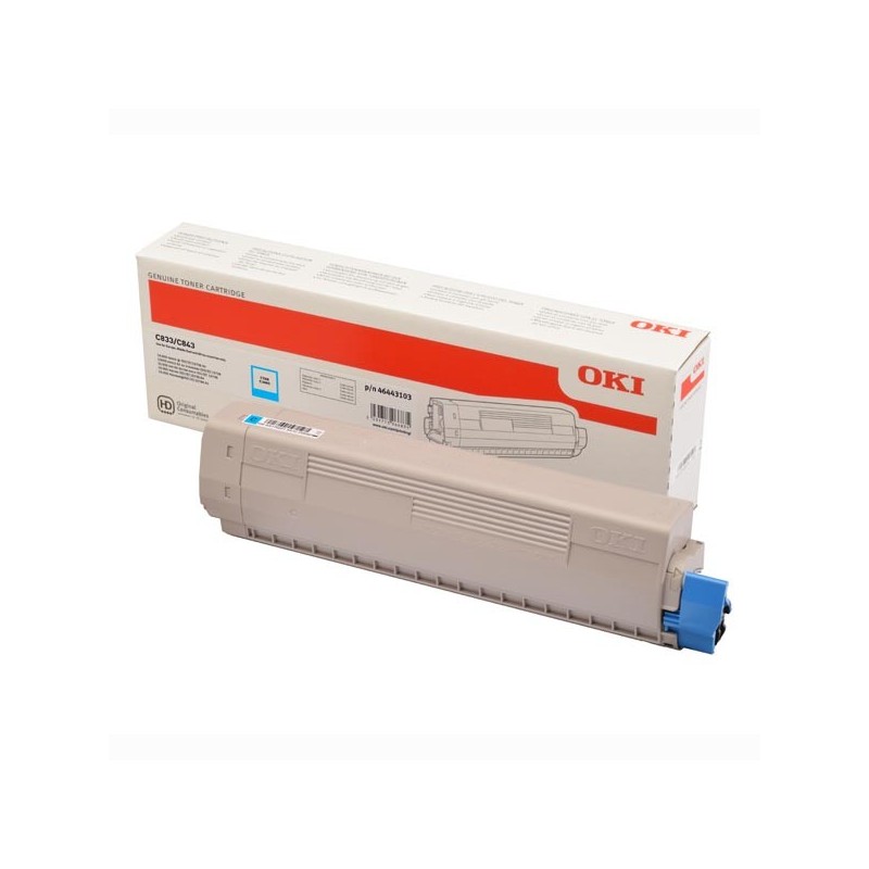 OKI oryginalny toner 46443103, cyan, 10000s, high capacity, OKI C833, C843, O - 1