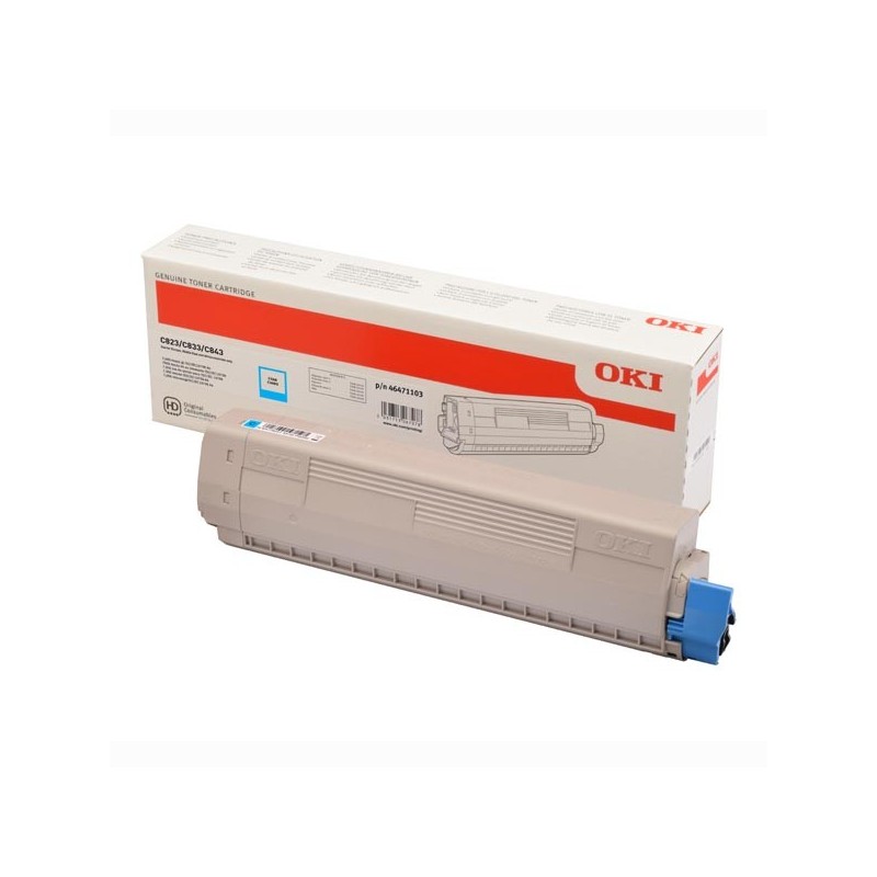 OKI oryginalny toner 46471103, cyan, 7000s, OKI C823, C833, C843, O - 1