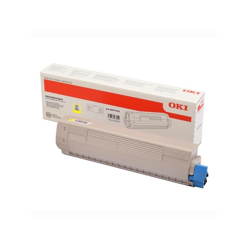 OKI oryginalny toner 46471101, yellow, 7000s, OKI C823, C833, C843, O - 1