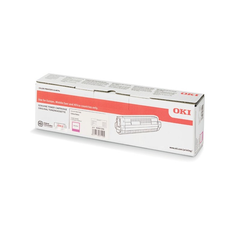 OKI oryginalny toner 46861306, magenta, 10000s, OKI 834, 844, O - 1