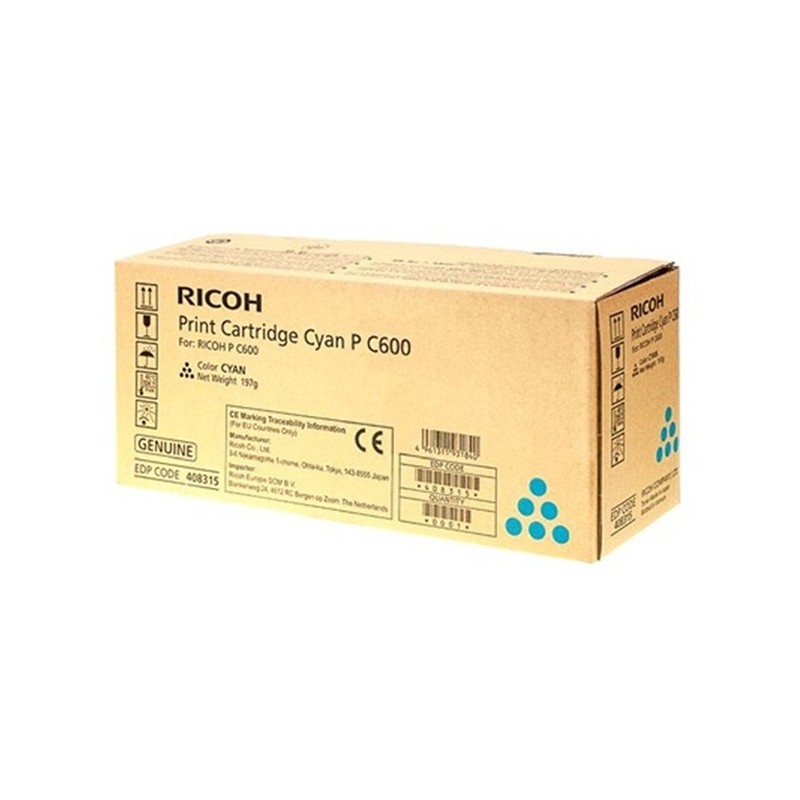 Ricoh oryginalny toner 408315, cyan, 12000s, Ricoh P C 600, O - 1