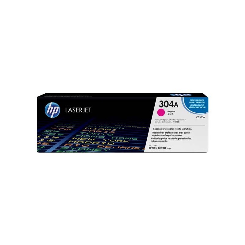 HP oryginalny toner CC533A, magenta, 2800s, HP 304A, HP Color LaserJet CP2025, CM2320, O - 1
