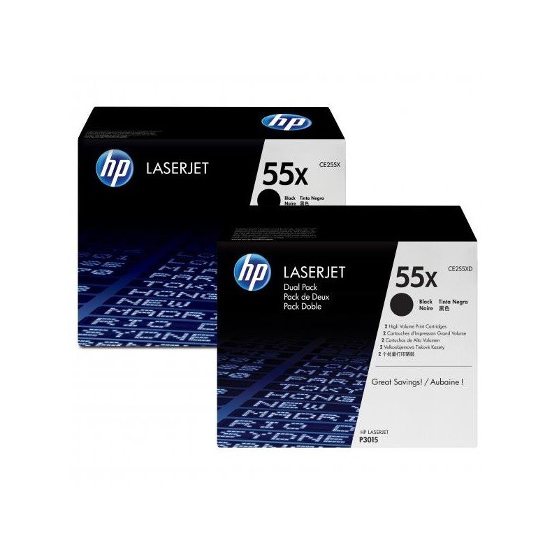 HP oryginalny toner CE255XD, black, 12500s, HP 55X, HP Enterprise P3015, LaserJet Pro 500 MFP M521dn, dual pack, 2szt, O - 1