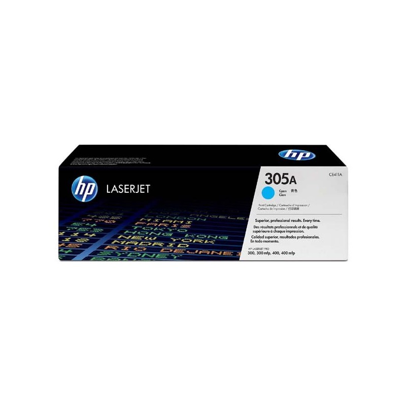 HP oryginalny toner CE411A, cyan, 2600s, HP 305A, HP Color LaserJet Pro M375NW, Pro M475DN, M451dn, O - 1