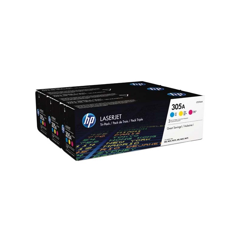 HP oryginalny toner CF370AM, CMY, 7800 (3x2600)s, HP 305A, HP LaserJet+, N, 3x900g, 3szt, O - 1
