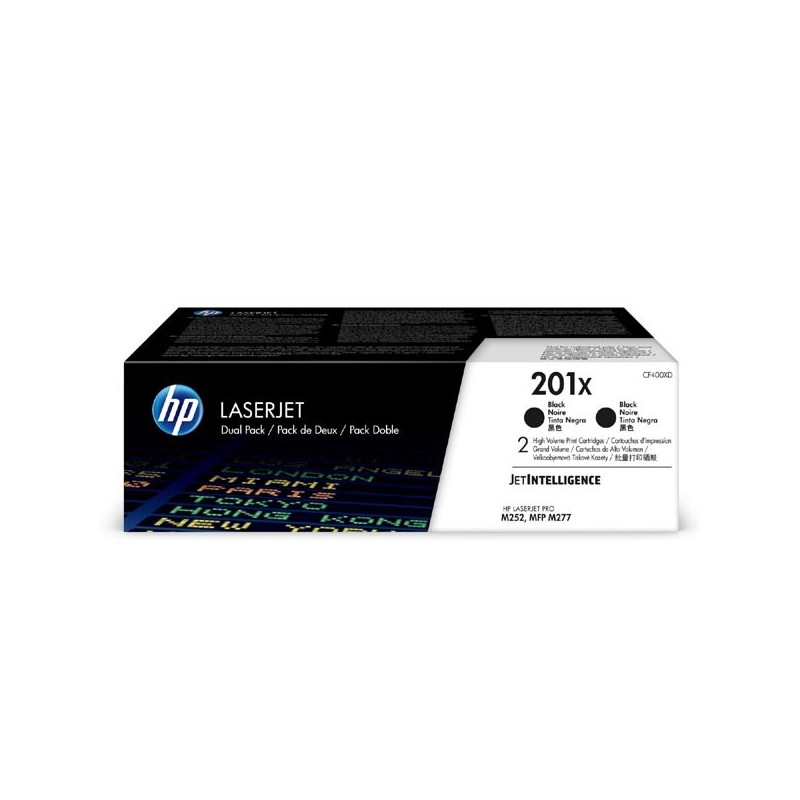 HP oryginalny toner CF400XD, black, 5600 (2x2800)s, HP 201X, HP Color LaserJet MFP M277, Pro M252, M274, dual pack, 2x770g, O - 
